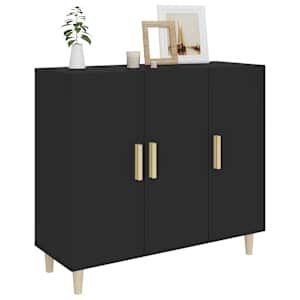 Příborník černý 90 x 34 x 80 cm kompozitní dřevo - obrázek 7