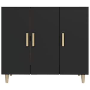 vidaXL Buffet noir 90x34x80 cm bois d'ing&eacute;nierie