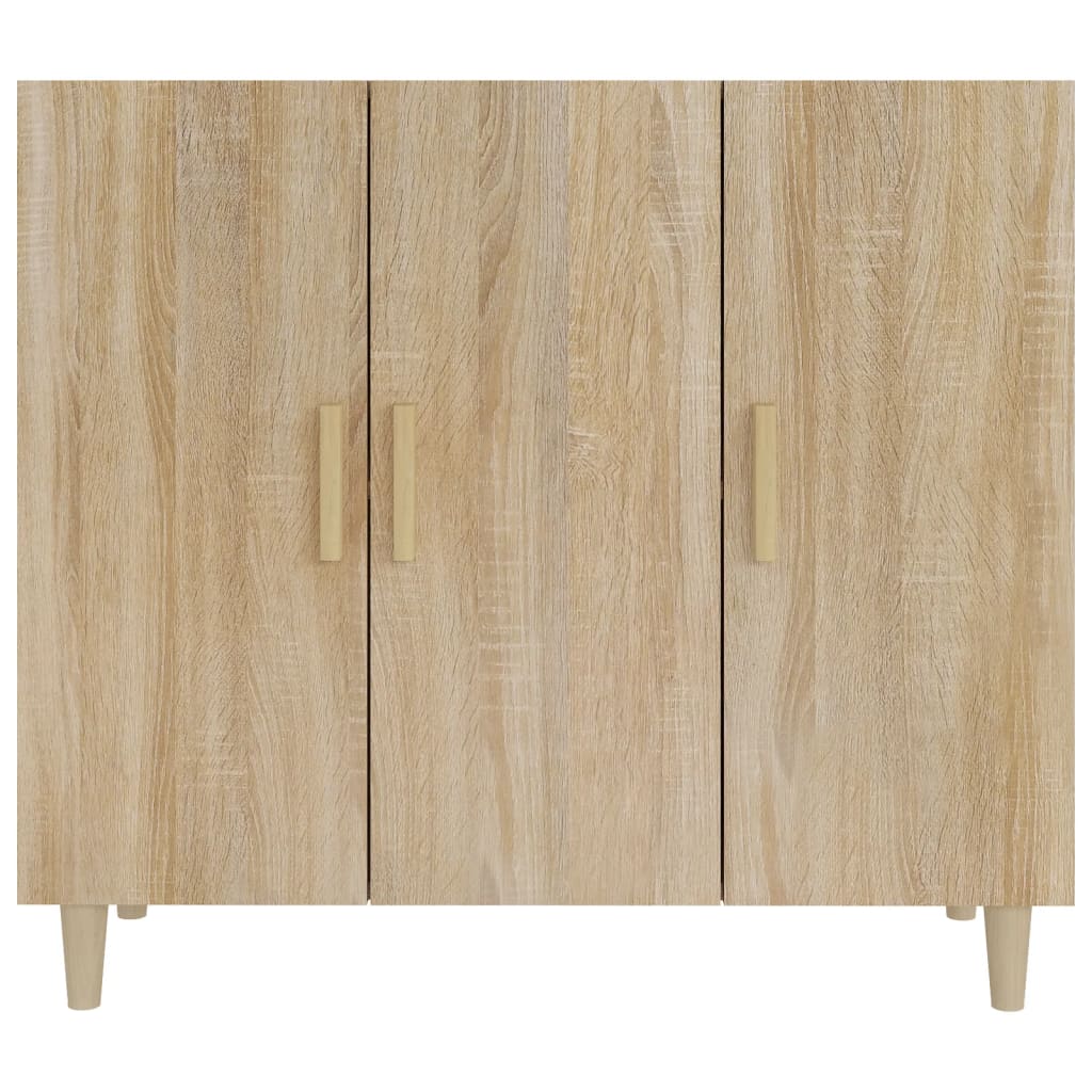 

vidaXL Dressoir 90x34x80 cm bewerkt hout sonoma eikenkleurig