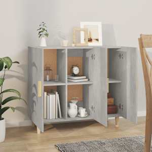 Příborník betonově šedý 90 x 34 x 80 cm kompozitní dřevo - obrázek 6