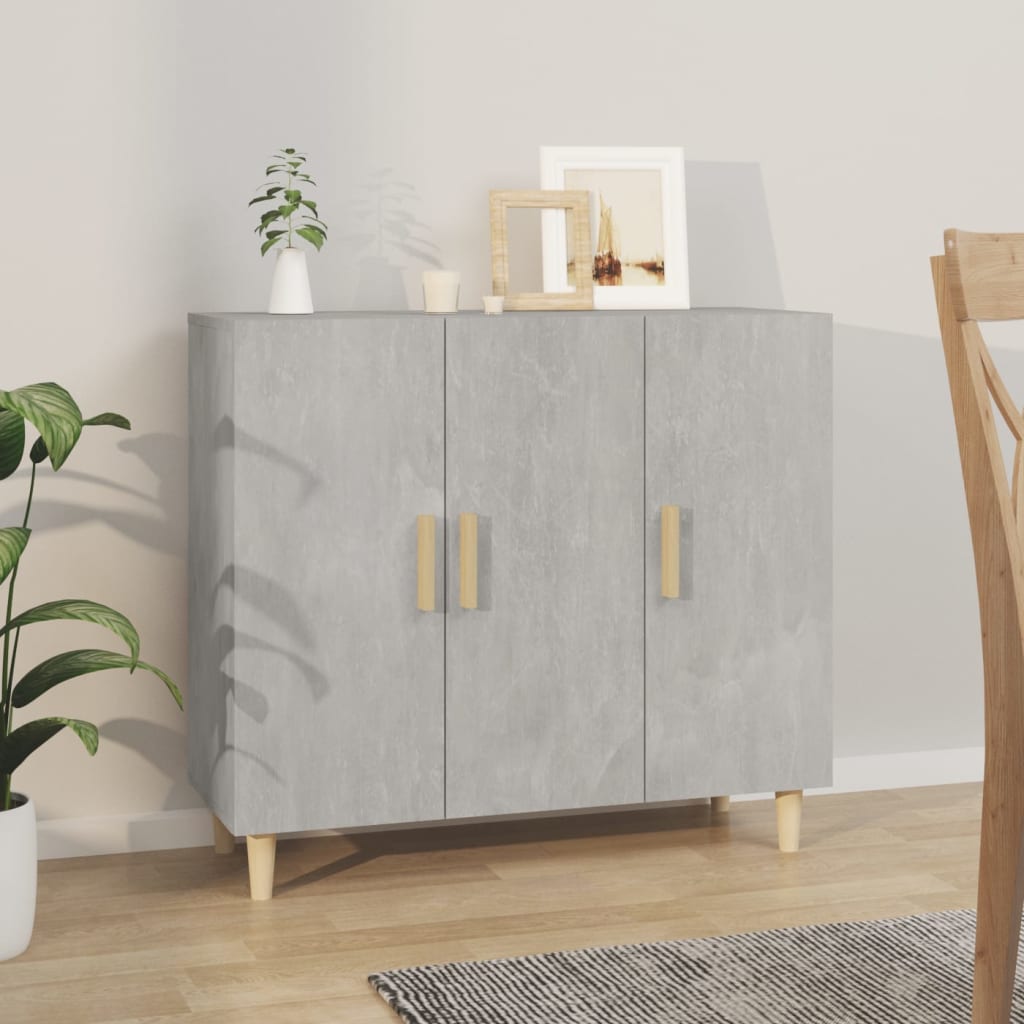 vidaXL Sideboard Betongrau 90x34x80 cm Holzwerkstoff