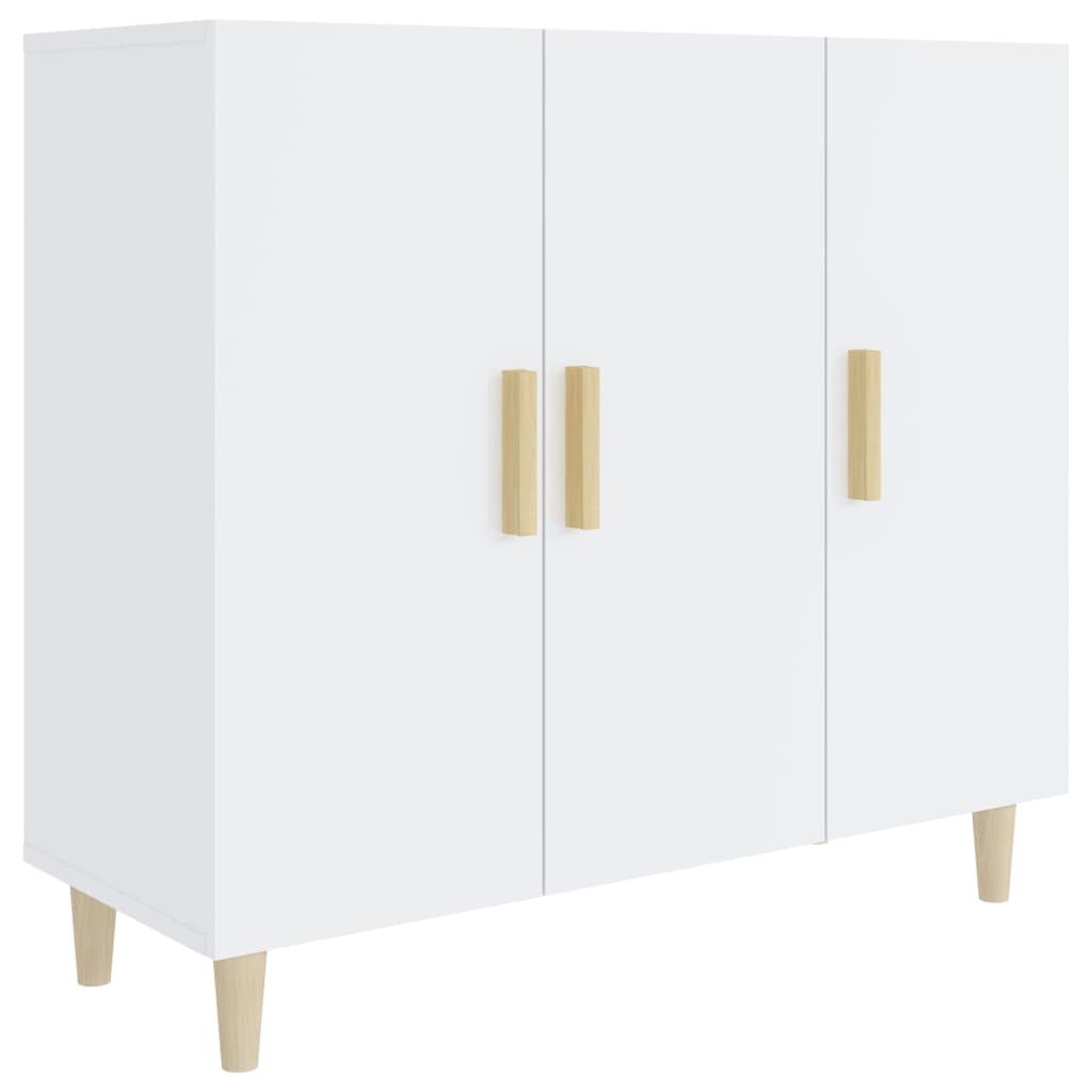 

vidaXL Sideboard High Gloss White 35.4"x13.4"x31.5" Engineered Wood