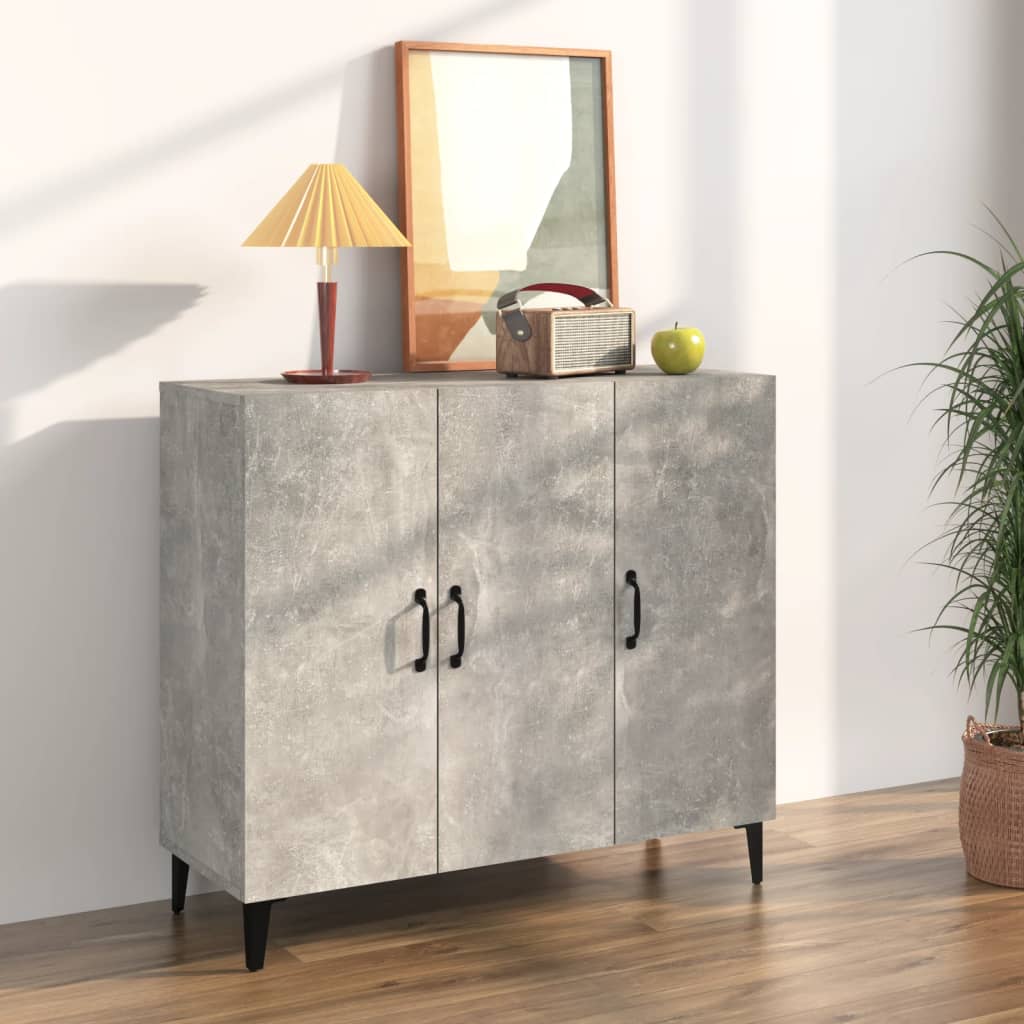 vidaXL Sideboard Betongrau 90x34x80 cm Holzwerkstoff