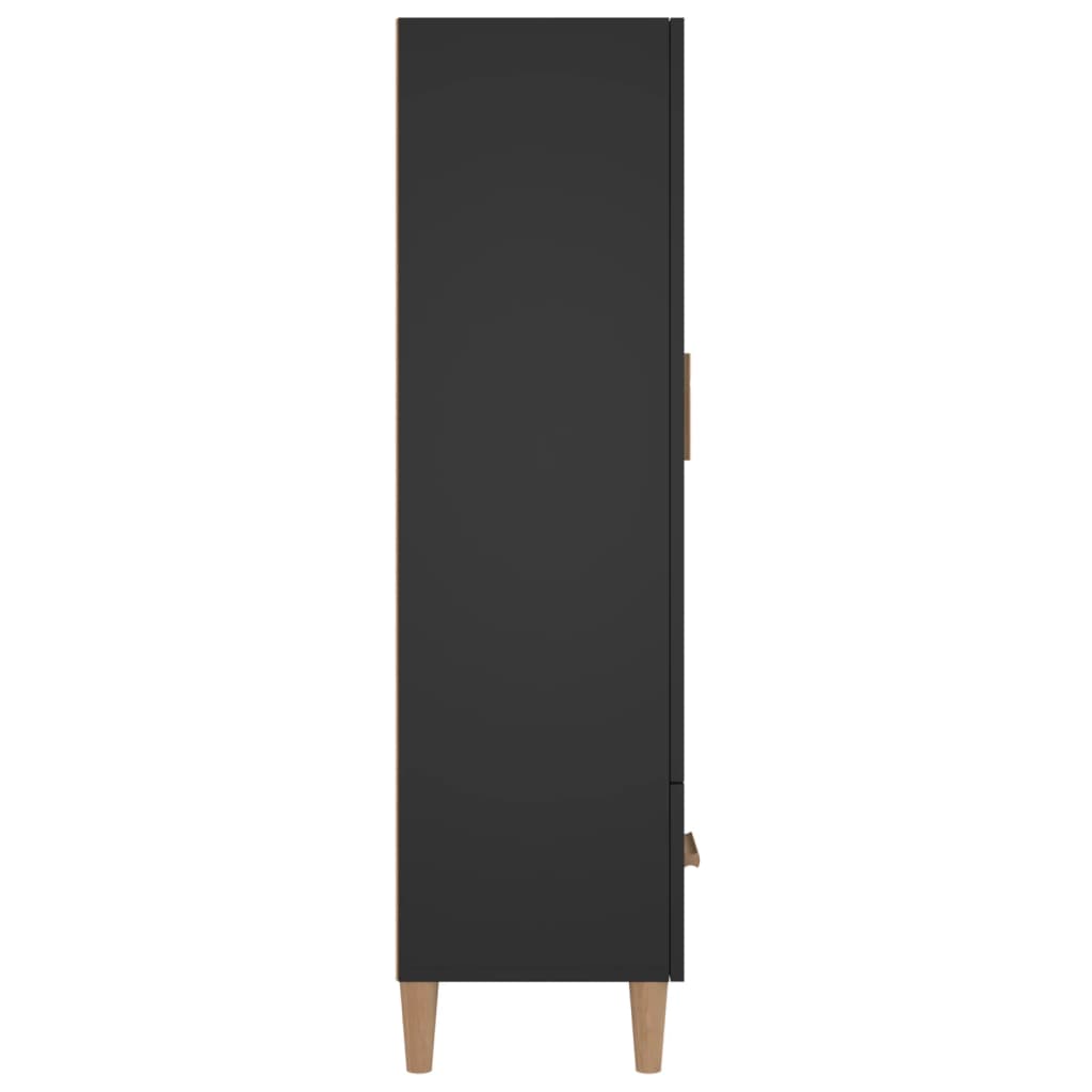 Visoka omarica črna 70x31x115 cm inženirski les