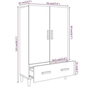 Highboard černý 70 x 31 x 115 cm kompozitní dřevo - obrázek 8