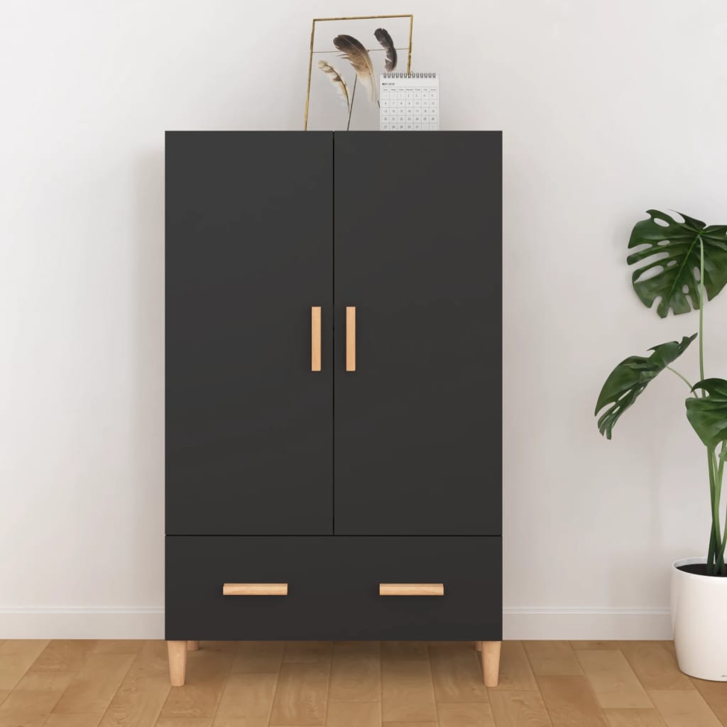 vidaXL Dulap înalt, negru, 70x31x115 cm, lemn compozit