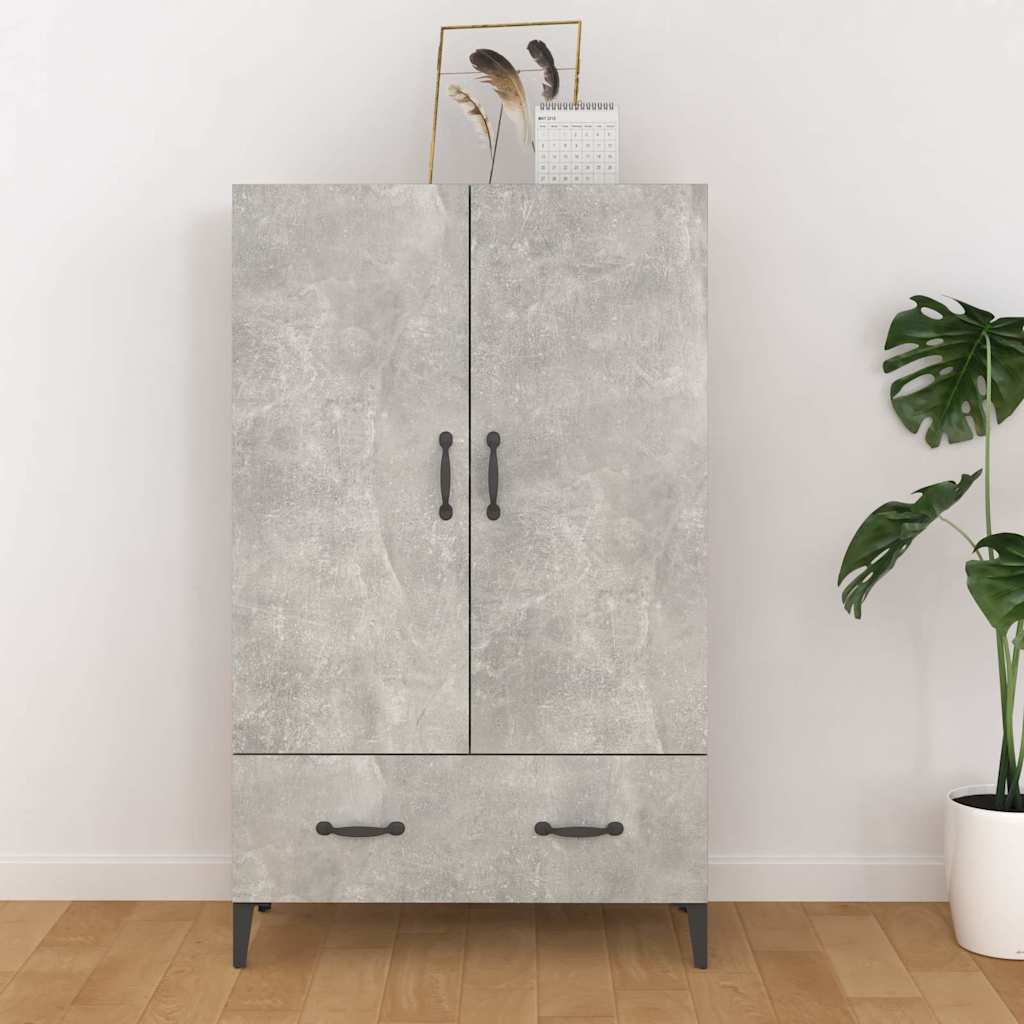 vidaXL Wysoka szafka, szaro�� betonu, 70x31x115 cm