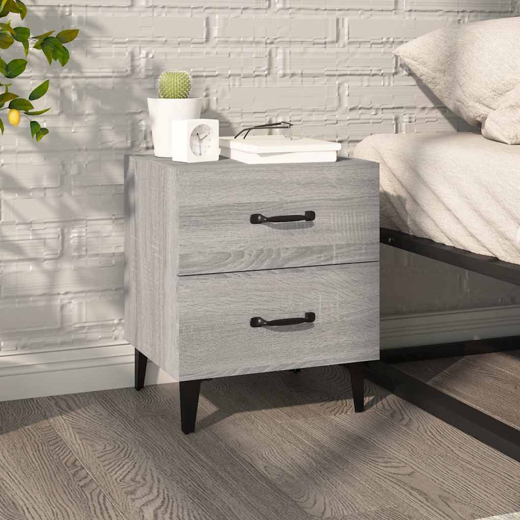 vidaXL Szafka nocna, szary d�b sonoma, 40x35x47,5 cm