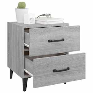vidaXL Κομοδίνα 2 τεμ. Γκρι Sonoma 40 x 35 x 47,5 εκ.