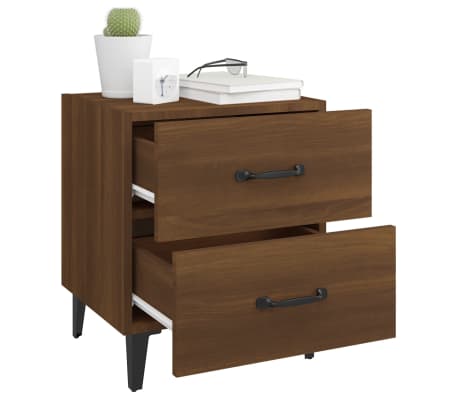 vidaXL Tables de chevet 2 pcs Ch&ecirc;ne marron 40x35x47,5 cm
