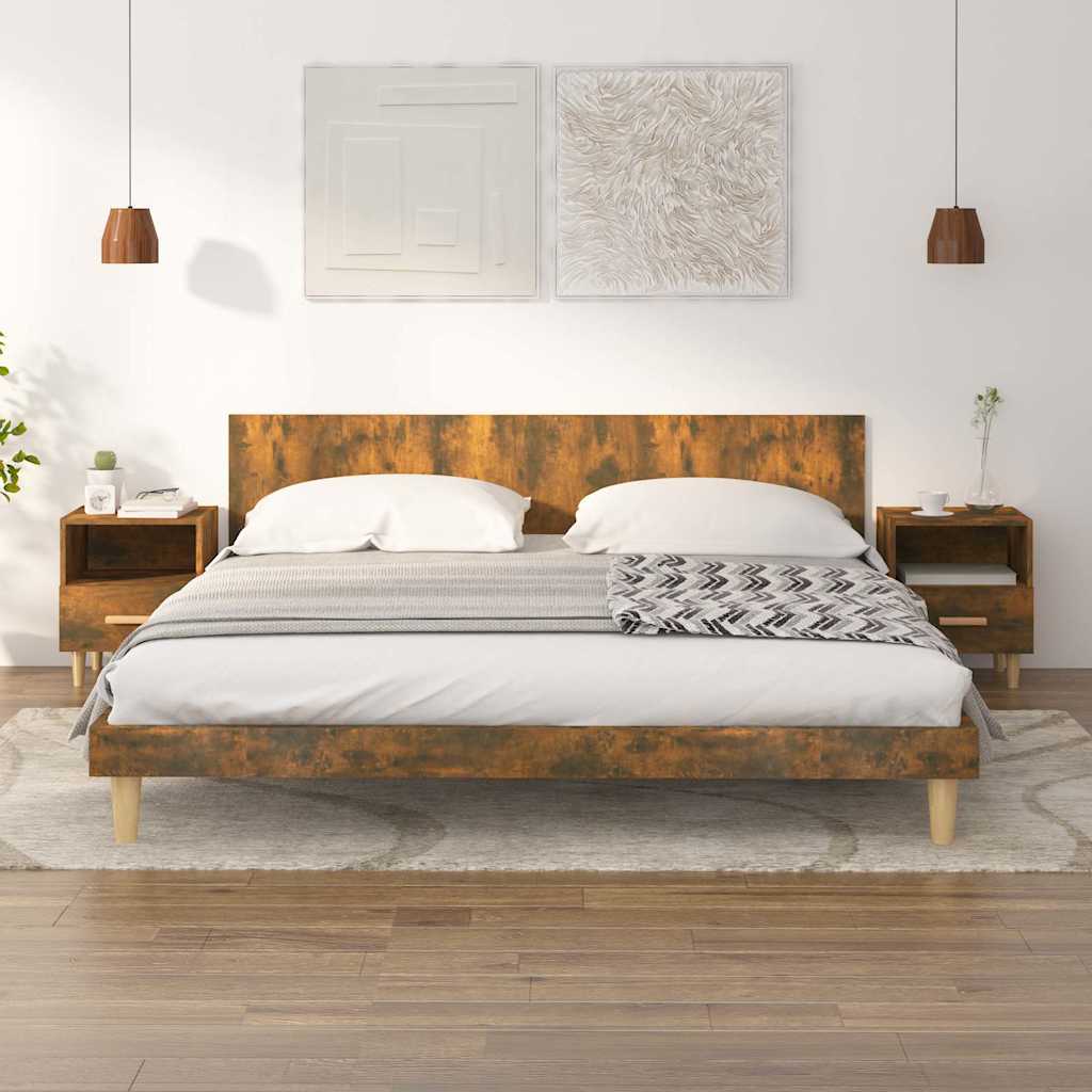 vidaXL Szafki nocne, 2 szt., przydymiony d�b, 40x35x47 cm