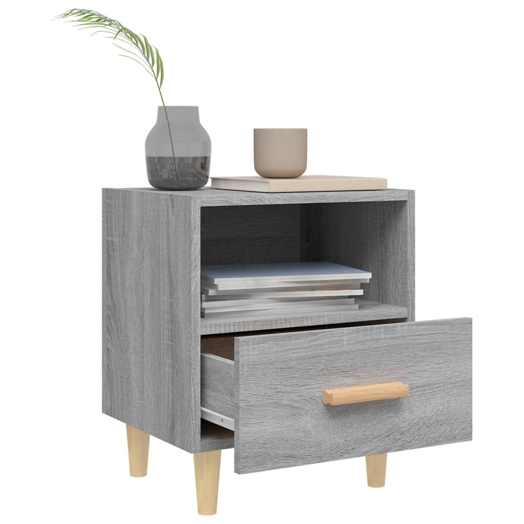 vidaXL Nachtkastje 40x35x47 cm grijs sonoma eikenkleurig