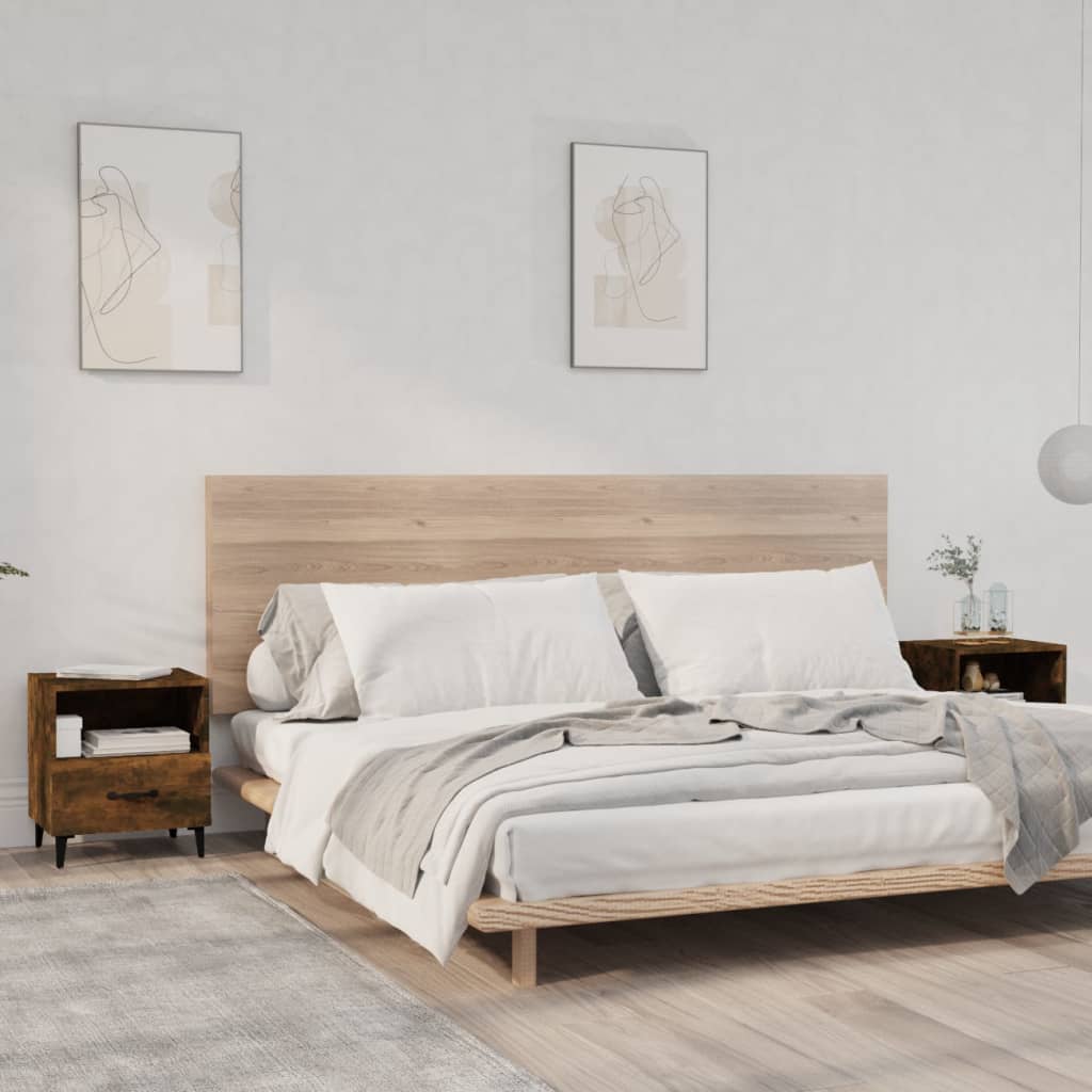 vidaXL Szafki nocne, 2 szt., przydymiony d�b, materia� drewnopochodny