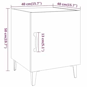 Nočna omarica 2 kosa dimljeni hrast konstruiran les - slika 10
