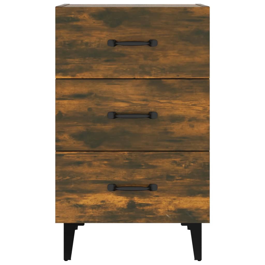 

vidaXL Nachtkastje 40x40x66 cm bewerkt hout gerookt eikenkleurig