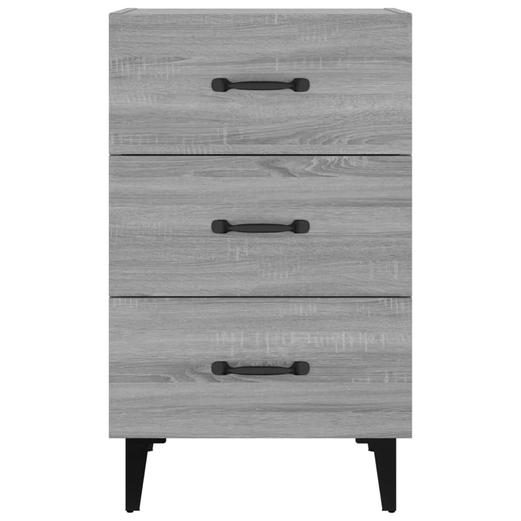 vidaXL Nachtkastje 40x40x66 cm bewerkt hout grijs sonoma eikenkleurig