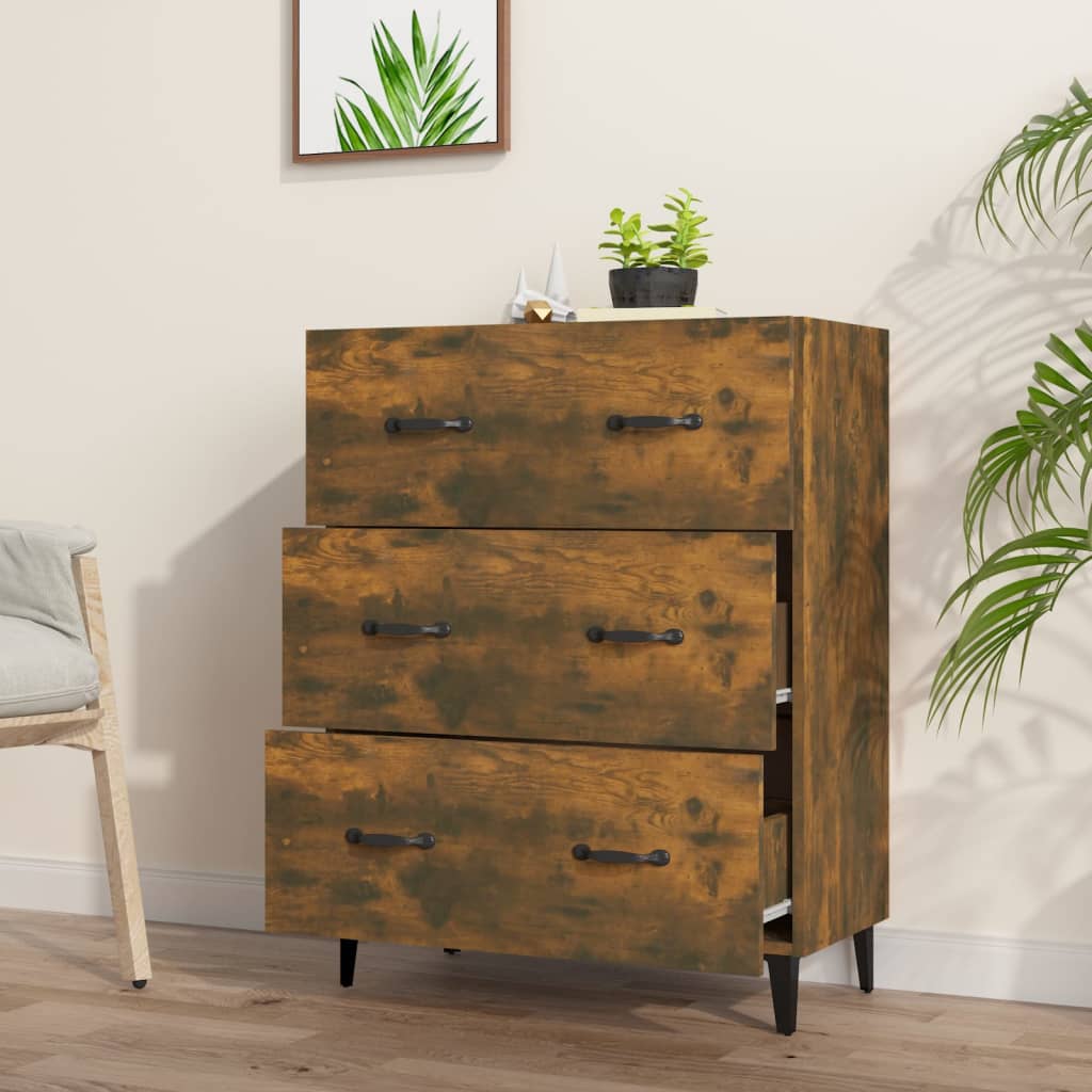 

vidaXL Dressoir 69,5x34x90 cm bewerkt hout gerookt eikenkleurig