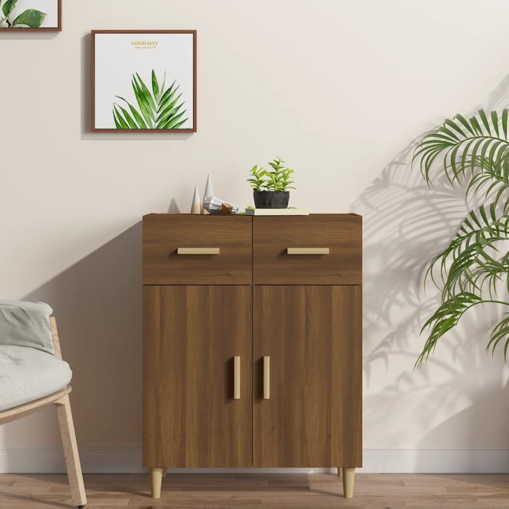 Sideboard Braun Eichen-Optik 69,5x34x89 cm Holzwerkstoff