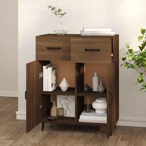 vidaXL Buffet chêne marron 69,5x34x90 cm bois d'ingénierie