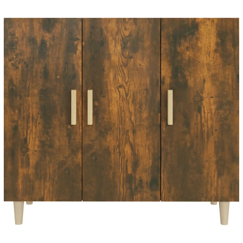 

vidaXL Dressoir 90x34x80 cm bewerkt hout gerookt eikenkleurig