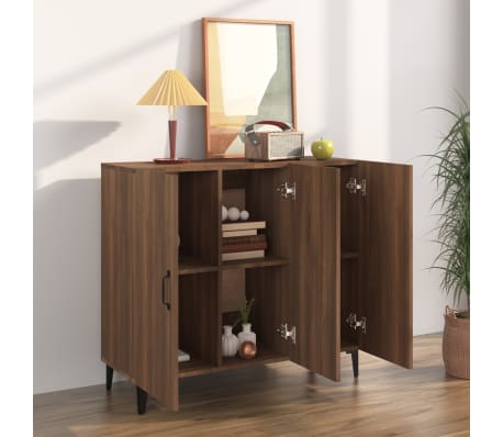 vidaXL Servantă, stejar maro, 90x34x80 cm, lemn compozit