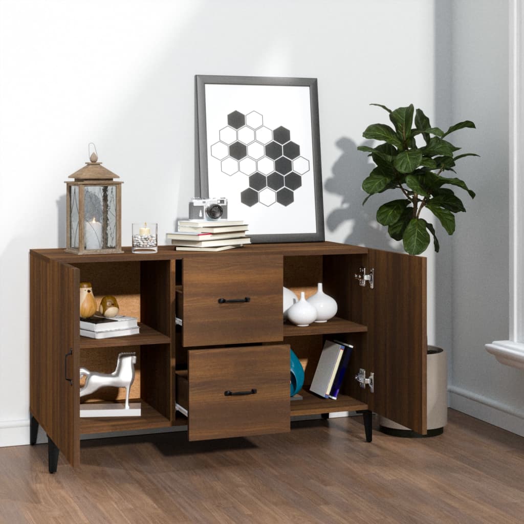 

vidaXL Dressoir 100x36x60 cm bewerkt hout bruineikenkleurig