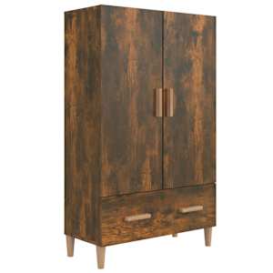 vidaXL k&otilde;rge kapp, suitsutatud tamm, 70 x 31 x 115 cm, tehispuit