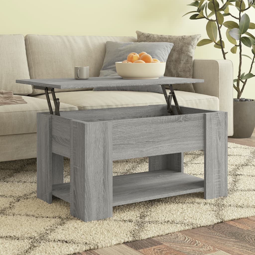 vida XL Couchtisch Grau Sonoma 79x 49x 41 cm Holzwerkstoff