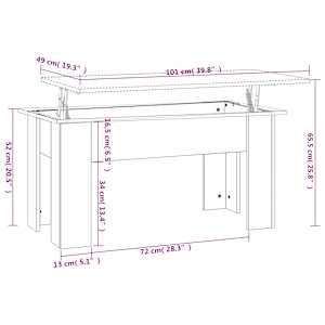 Konferenční stolek kouřový dub 101x49x52 cm kompozitní dřevo - obrázek 8
