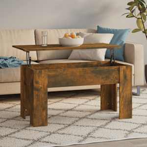 Klubska mizica dimljeni hrast 101x49x52 cm konstruiran les