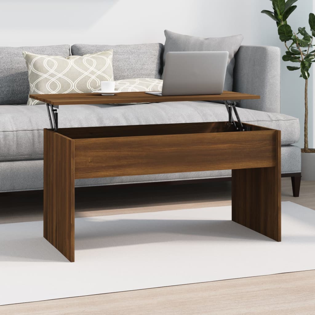 Table basse Chêne marron 102x50,5x52,5 cm Bois d'ingénierie