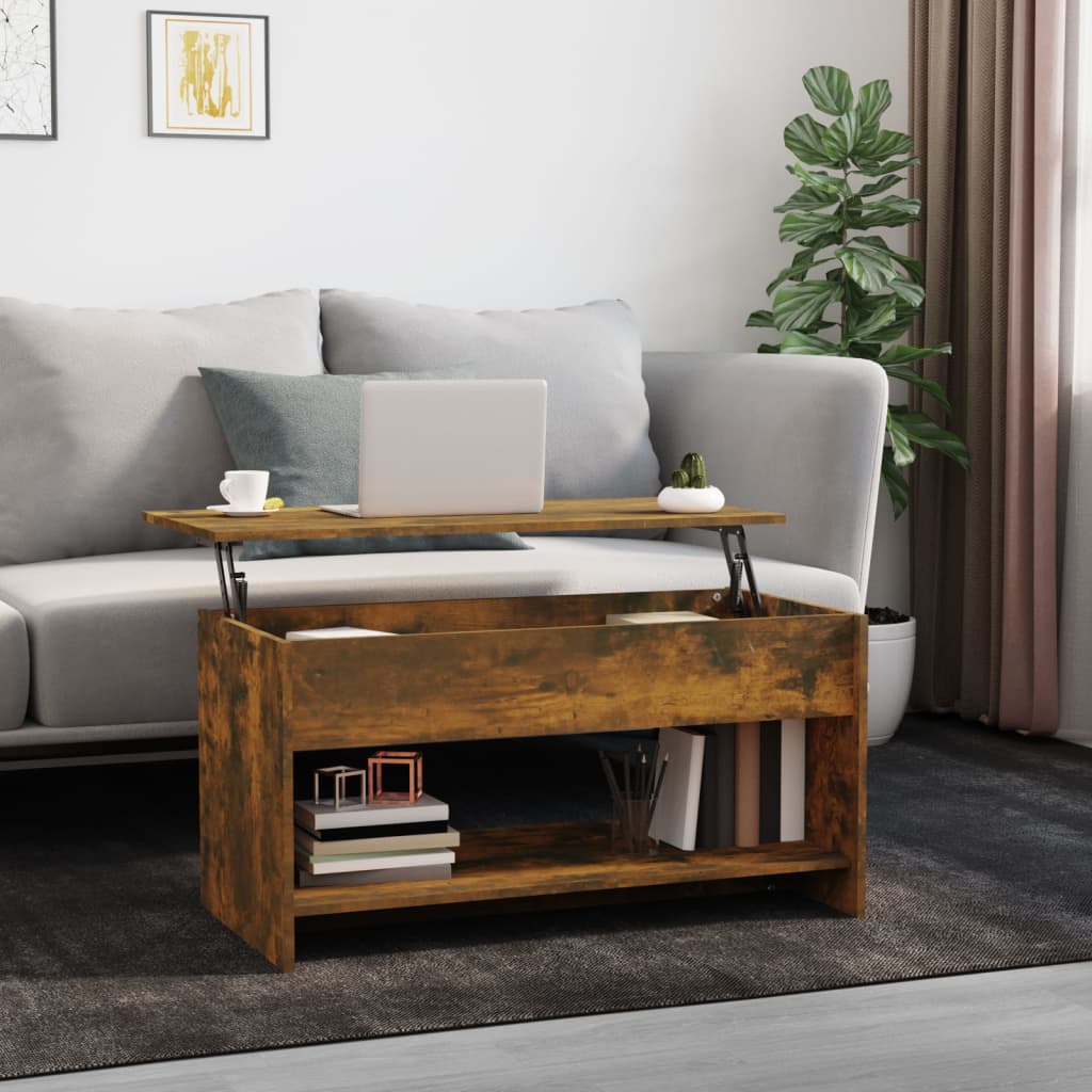 vidaXL sofabord 102x50x52,5 cm konstrueret træ røget egetræsfarve