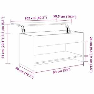Konferenční stolek hnědý dub 102x50x52,5 cm kompozitní dřevo - obrázek 9
