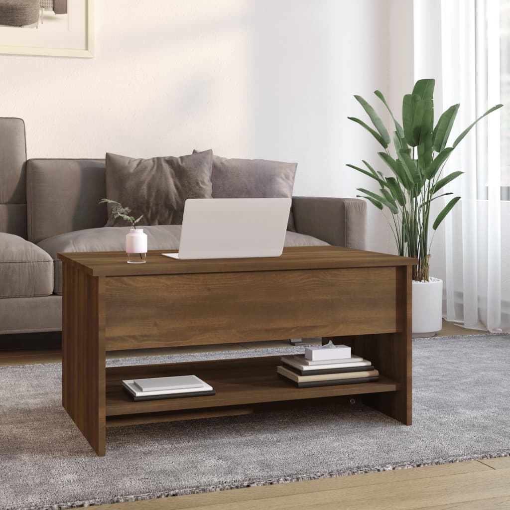 

vidaXL Salontafel 80x50x40 cm bewerkt hout bruineikenkleurig