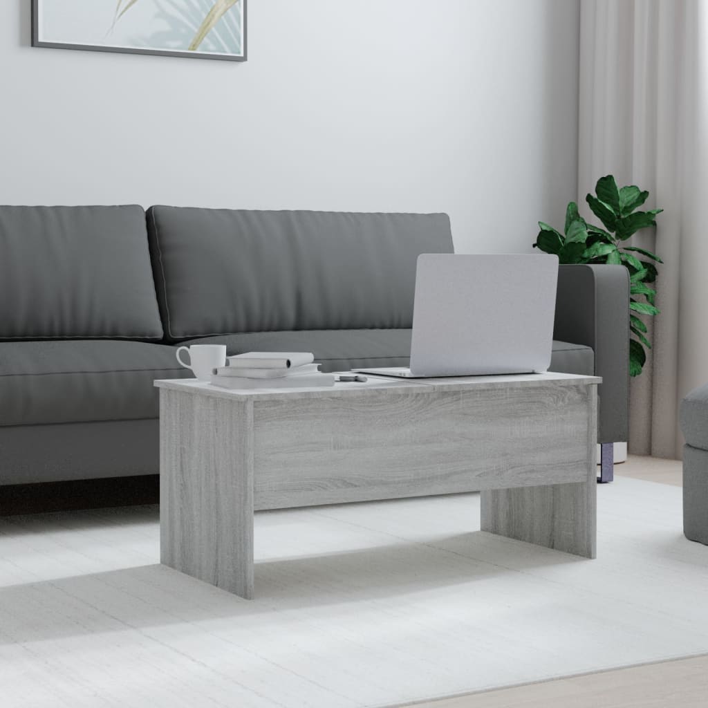 vidaXL Salontafel 102x50,5x46,5 cm bewerkt hout grijs sonoma eiken