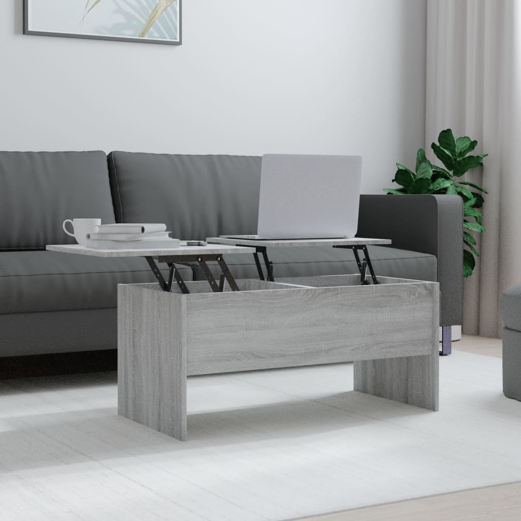 9: vidaXL sofabord 102x50,5x46,5 cm konstrueret træ grå sonoma-eg