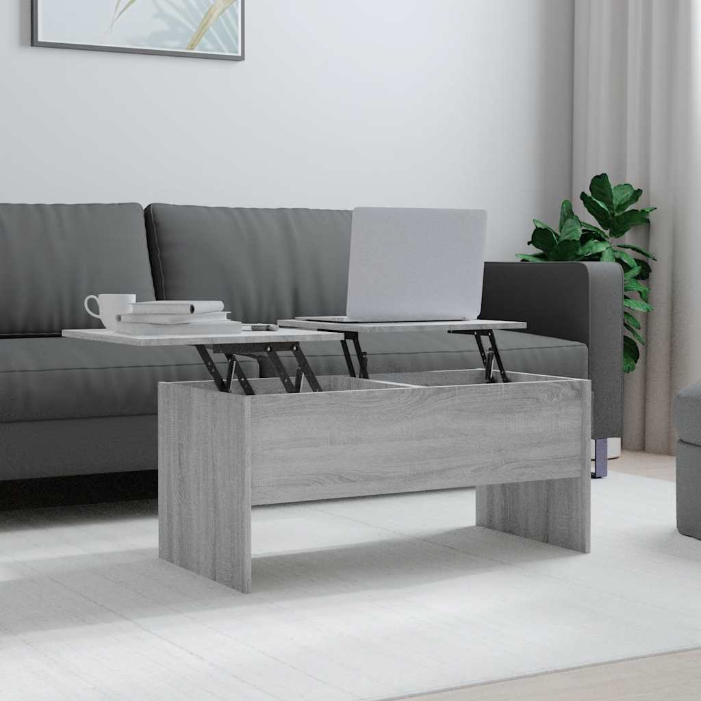 vidaXL Stolik kawowy, szary db sonoma, 102x50,5x46,5 cm