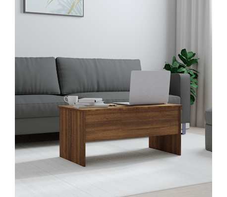 vidaXL Salontafel 102x50,5x46,5 cm bewerkt hout bruin eikenkleur