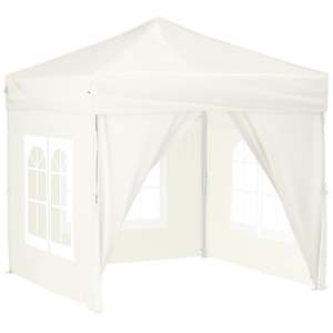 vidaXL kokkupandav peotelk seintega, kreemjas, 2 x 2 m