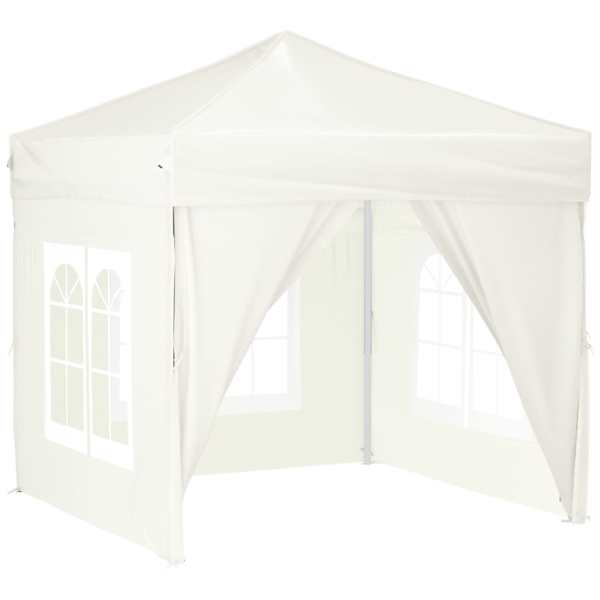 vidaXL kokkupandav peotelk seintega, kreemjas, 2 x 2 m