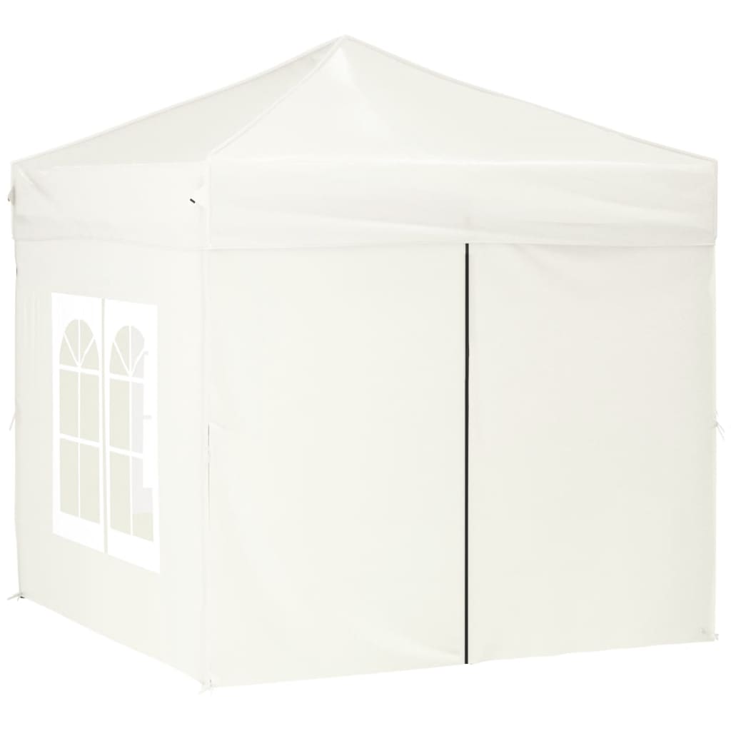 vidaXL Cort pliabil pentru petrecere, pereți laterali, crem, 2x2 m