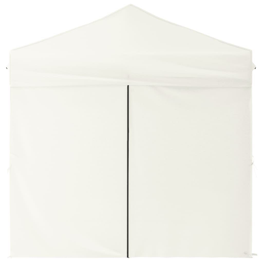 Сгъваема парти палатка със странични стени, кремава, 2x2 м