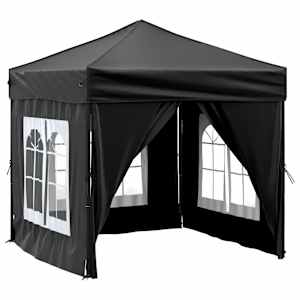 vidaXL kokkupandav peotelk seintega, must, 2 x 2 m