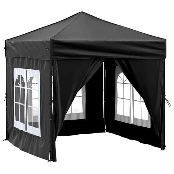 vidaXL kokkupandav peotelk seintega, must, 2 x 2 m