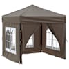vidaXL kokkupandav peotelk seintega, pruunikashall, 2 x 2 m