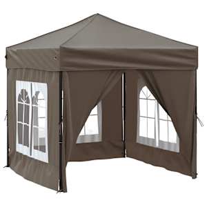Skládací party stan s bočními stěnami taupe 2 x 2 m - obrázek 2