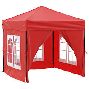 vidaXL kokkupandav peotelk seintega, punane, 2 x 2 m