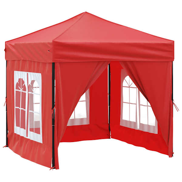 vidaXL kokkupandav peotelk seintega, punane, 2 x 2 m