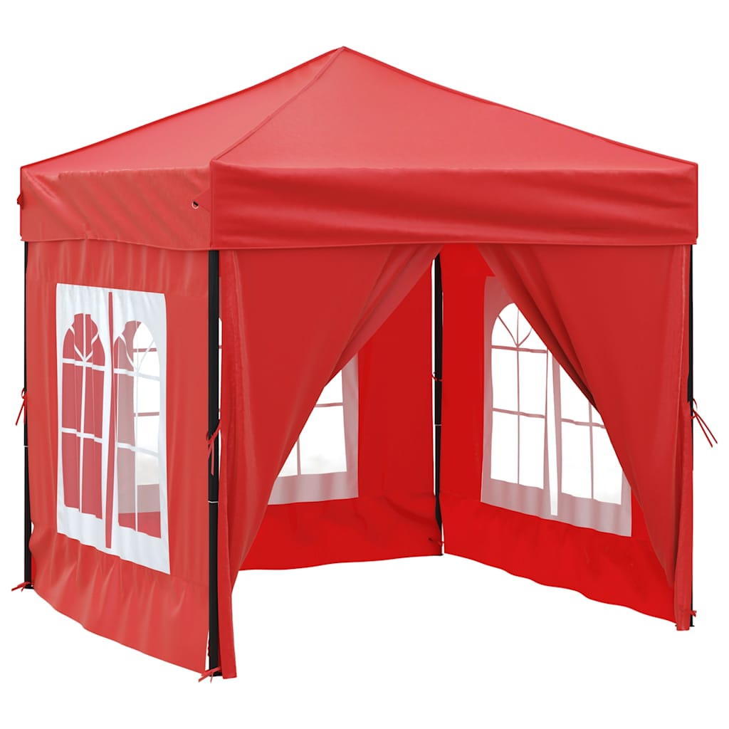 vidaXL Skládací party stan s bočními stěnami červený 2 x 2 m