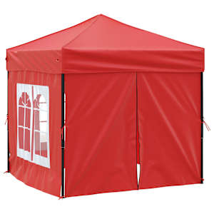 vidaXL Zložljiv vrtni šotor s stranicami rdeč 2x2 m